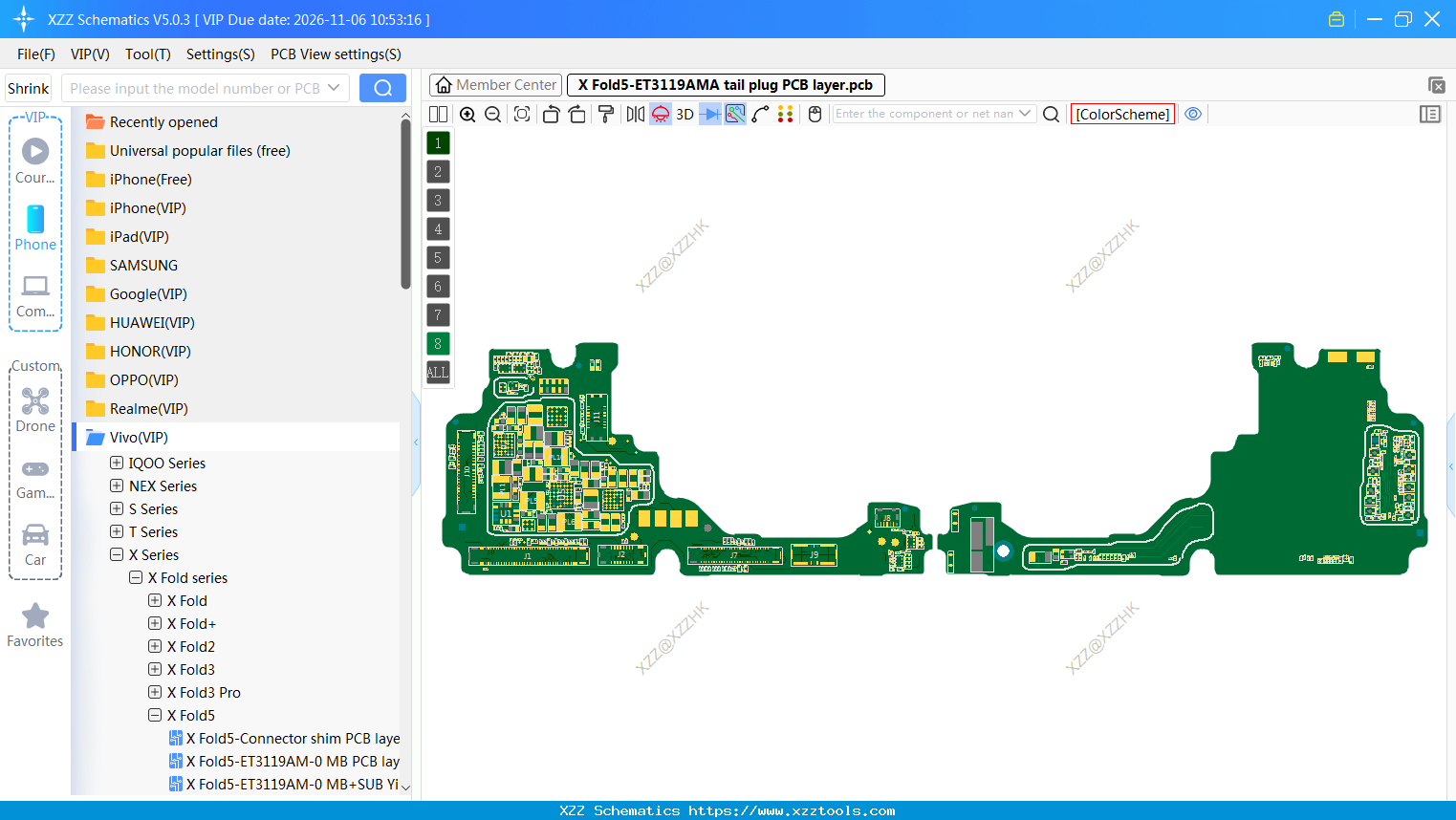 X Fold5-ET3119AMA Tail Plug PCB Layer